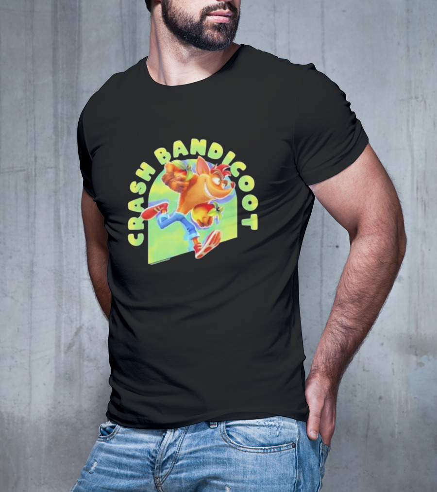 Crash Bandicoot Iconic Character Action Pose Rumble T-Shirt