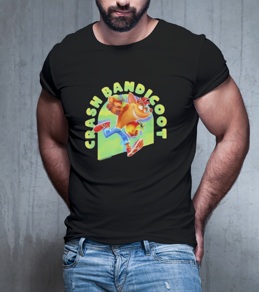Crash Bandicoot Iconic Character Action Pose Rumble T-Shirt