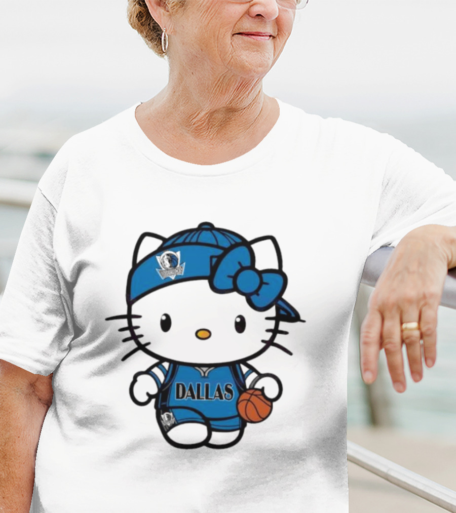 Dallas Mavericks Hello Kitty Basketball Team Spirit T-Shirt