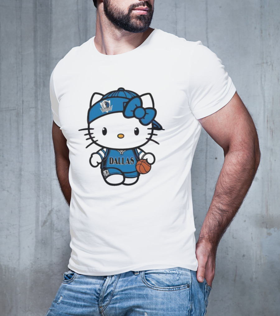 Dallas Mavericks Hello Kitty Basketball Team Spirit T-Shirt
