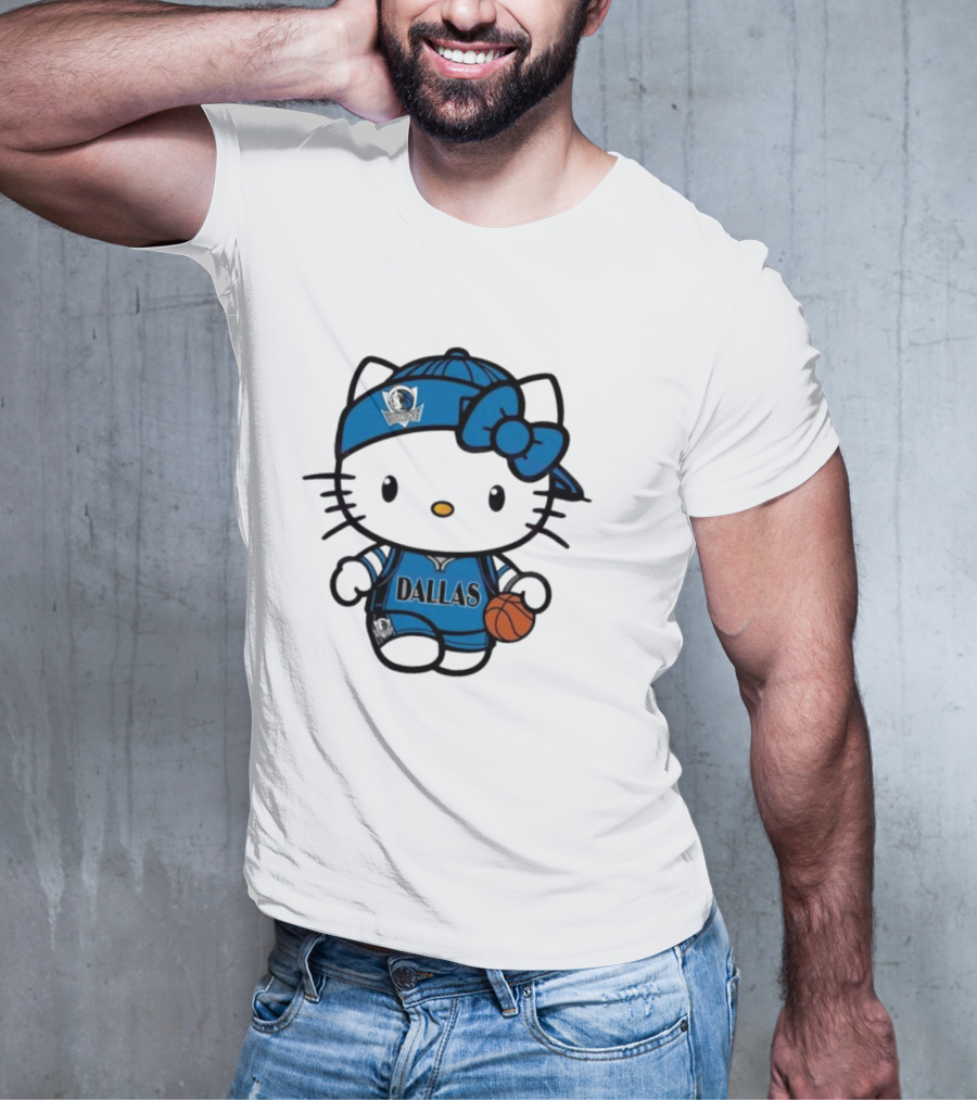 Dallas Mavericks Hello Kitty Basketball Team Spirit T-Shirt