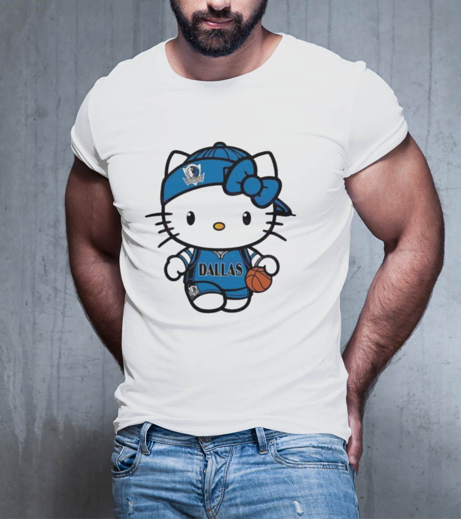 Dallas Mavericks Hello Kitty Basketball Team Spirit T-Shirt