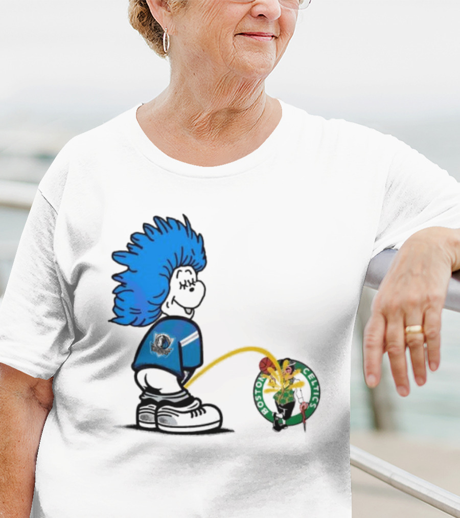 Dr Seuss Thing One Dallas Mavericks Urine On Boston Celtics T-Shirt