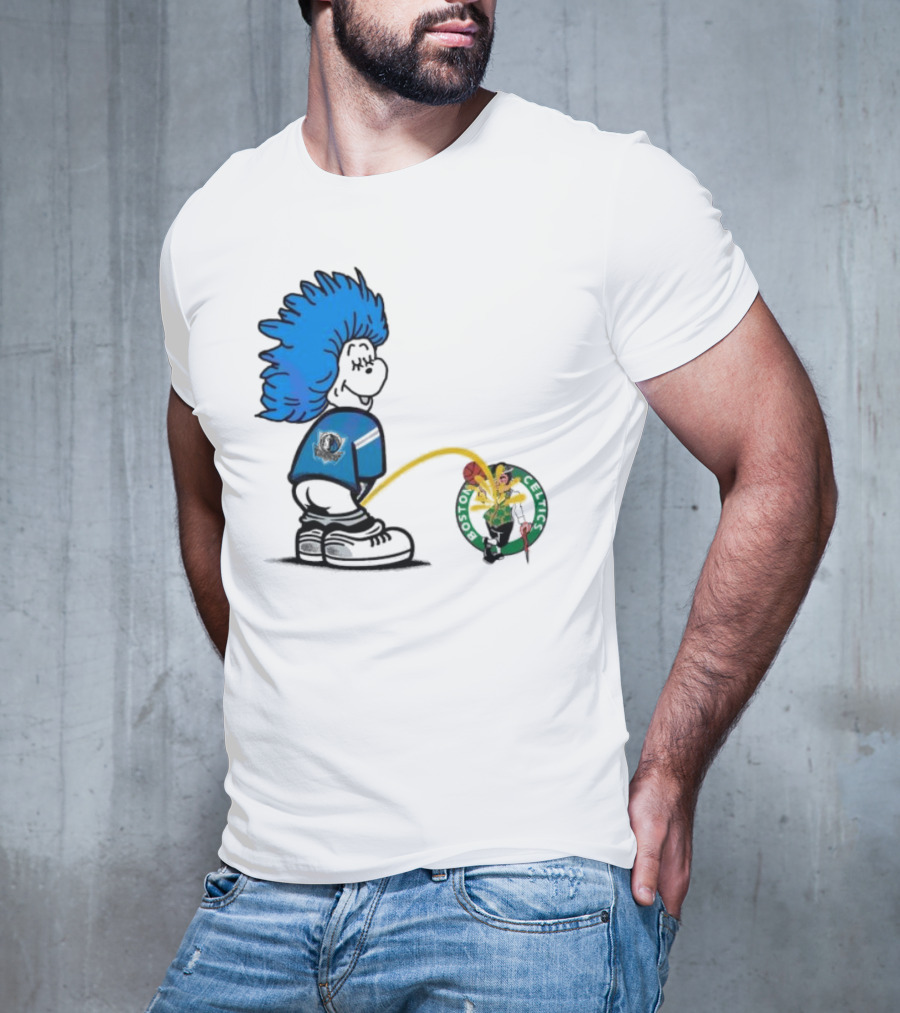 Dr Seuss Thing One Dallas Mavericks Urine On Boston Celtics T-Shirt