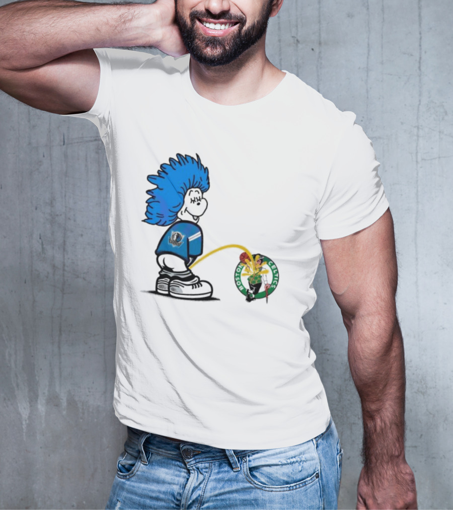 Dr Seuss Thing One Dallas Mavericks Urine On Boston Celtics T-Shirt