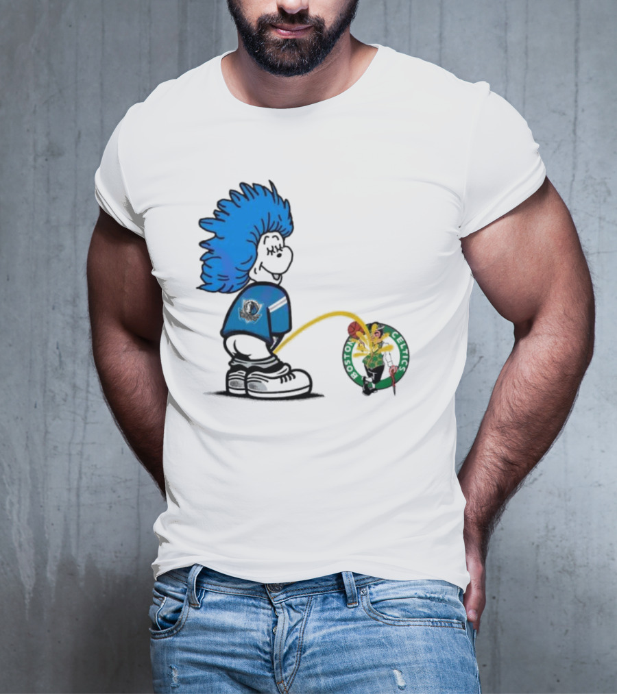 Dr Seuss Thing One Dallas Mavericks Urine On Boston Celtics T-Shirt