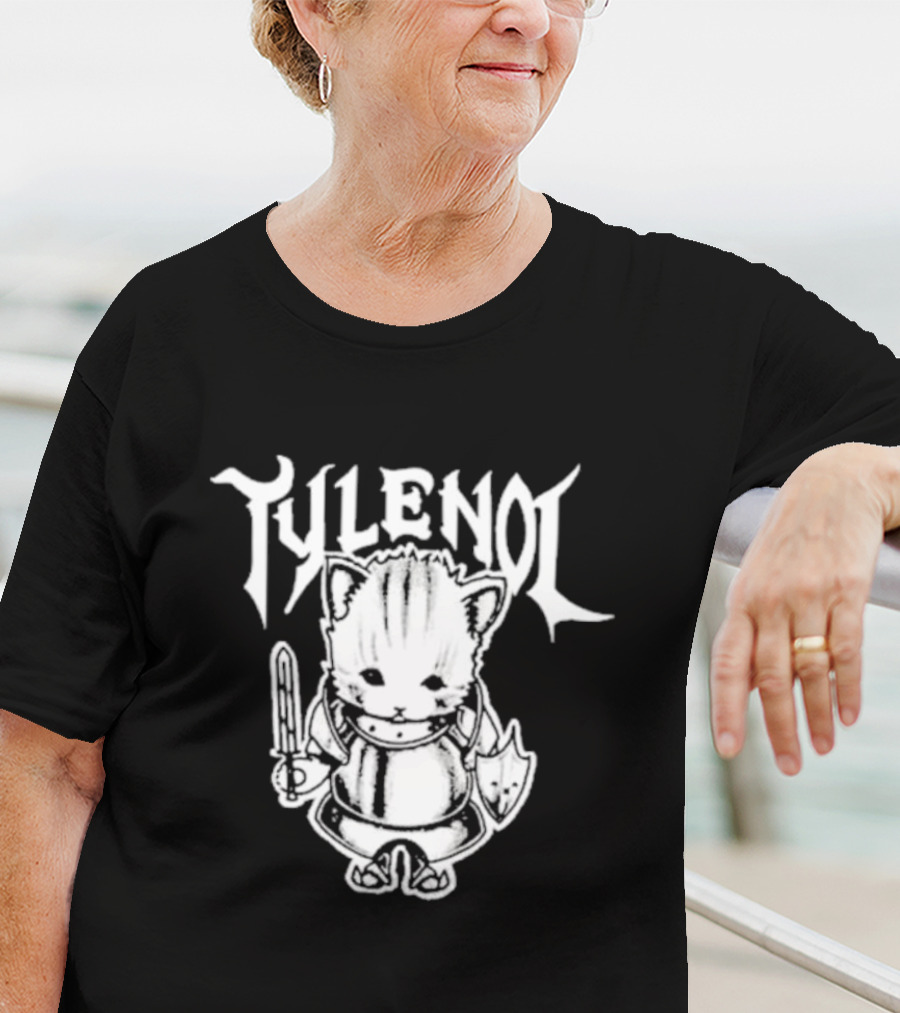 Tylenol Knight Cat Holding Sword And Shield By K45ink T-Shirt