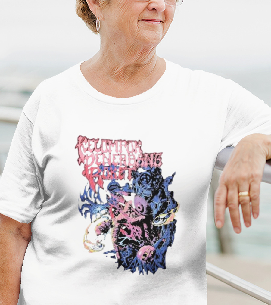 Kelompok Penerbang Roket Space Rage Psychedelic Monster T-Shirt