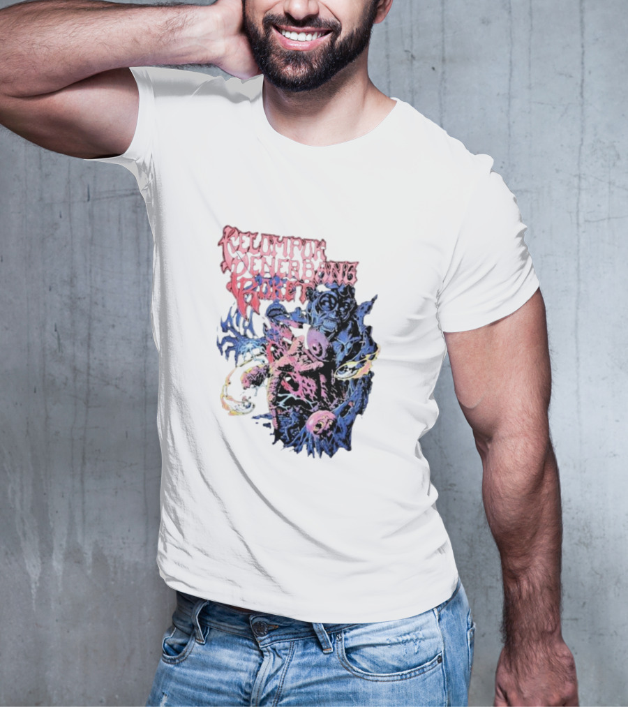 Kelompok Penerbang Roket Space Rage Psychedelic Monster T-Shirt