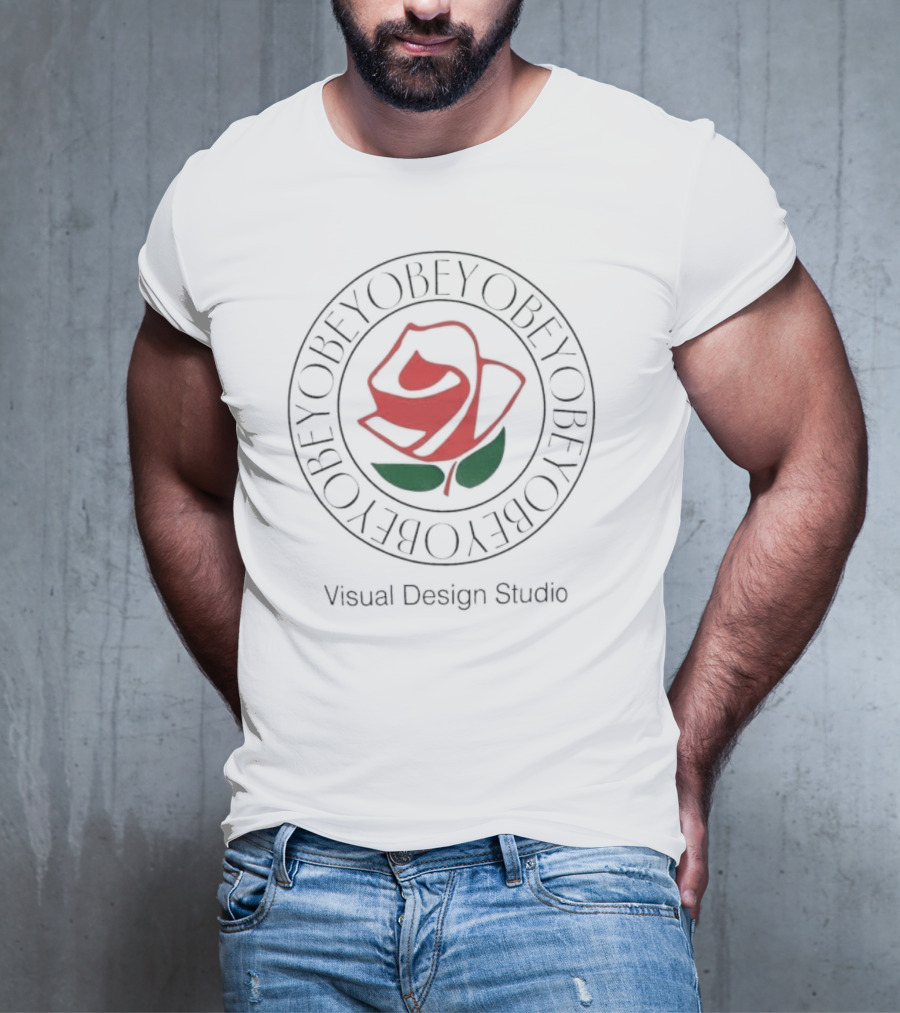 OBEY Red Rose Visual Design Studio T-Shirt