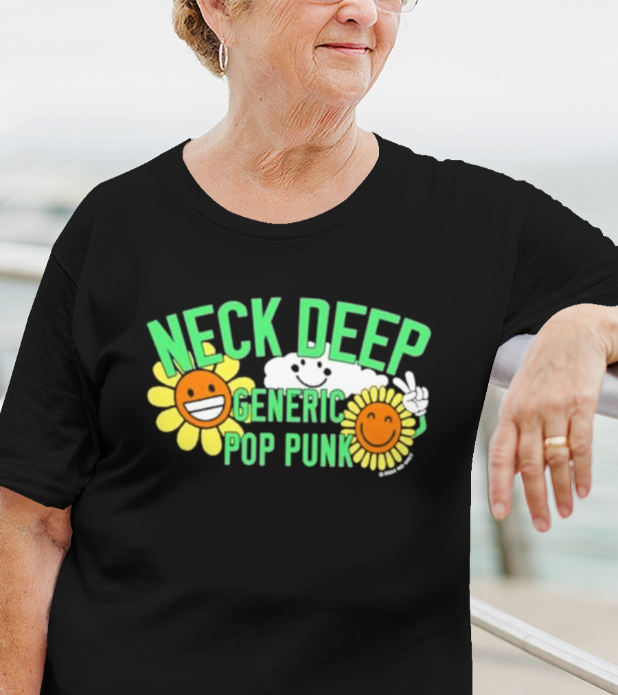 Neck Deep Generic Pop Punk Smile Floral T-Shirt