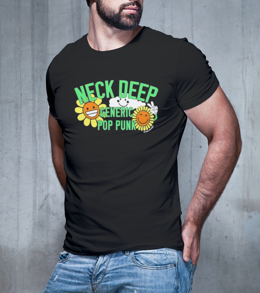 Neck Deep Generic Pop Punk Smile Floral T-Shirt
