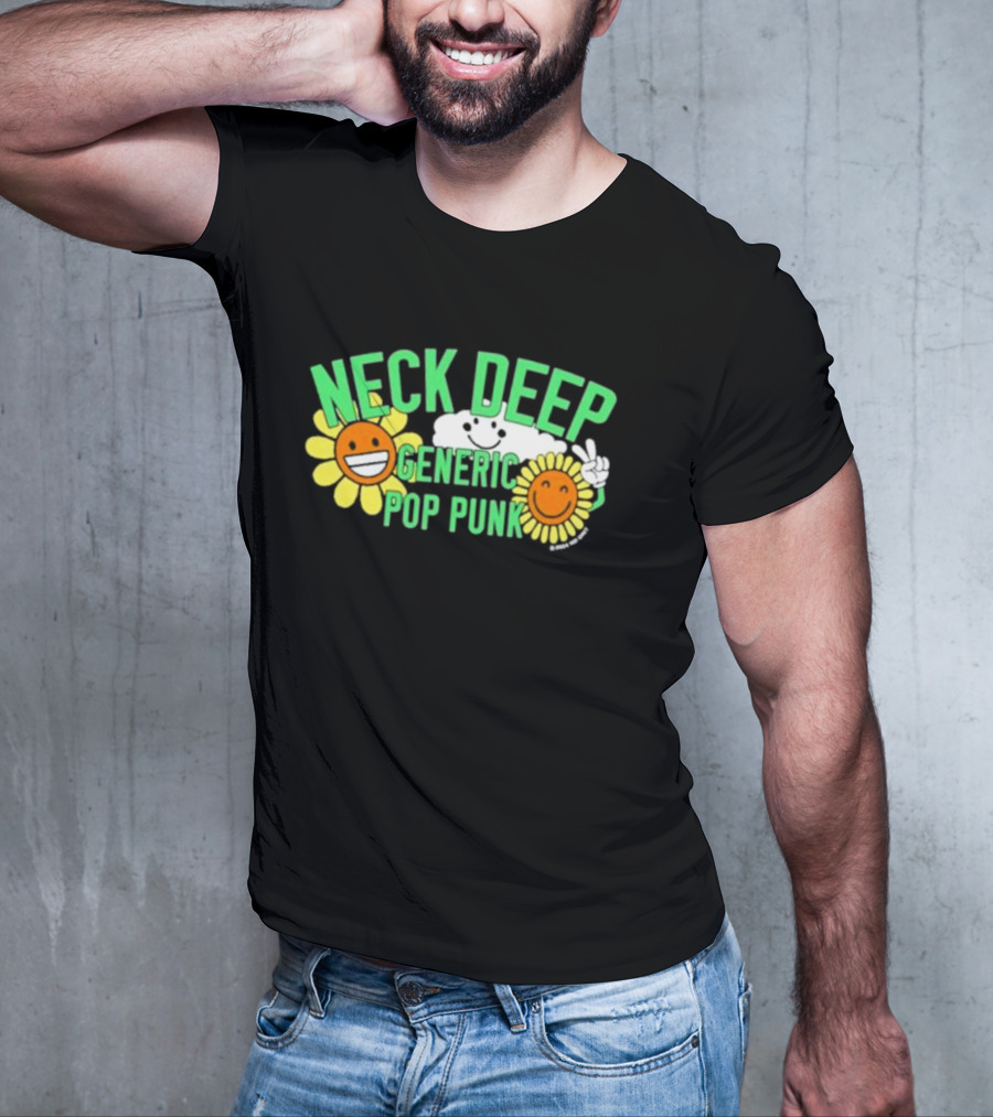 Neck Deep Generic Pop Punk Smile Floral T-Shirt