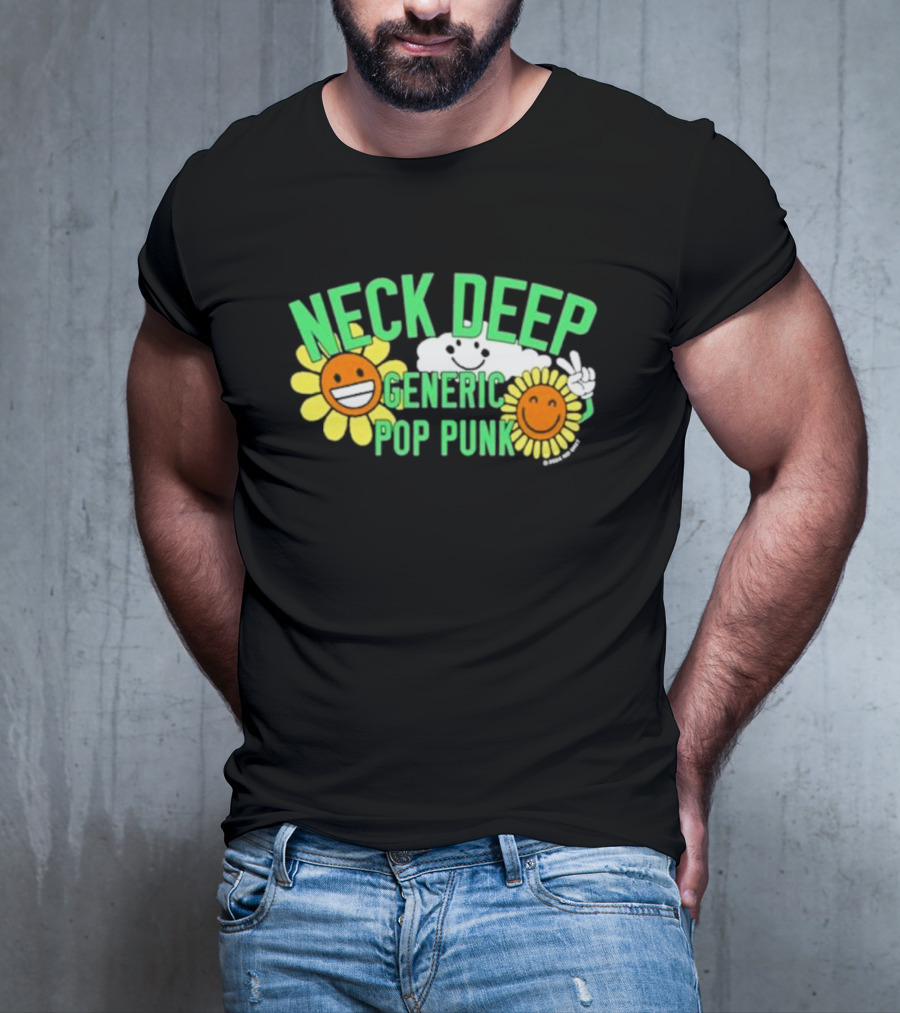 Neck Deep Generic Pop Punk Smile Floral T-Shirt