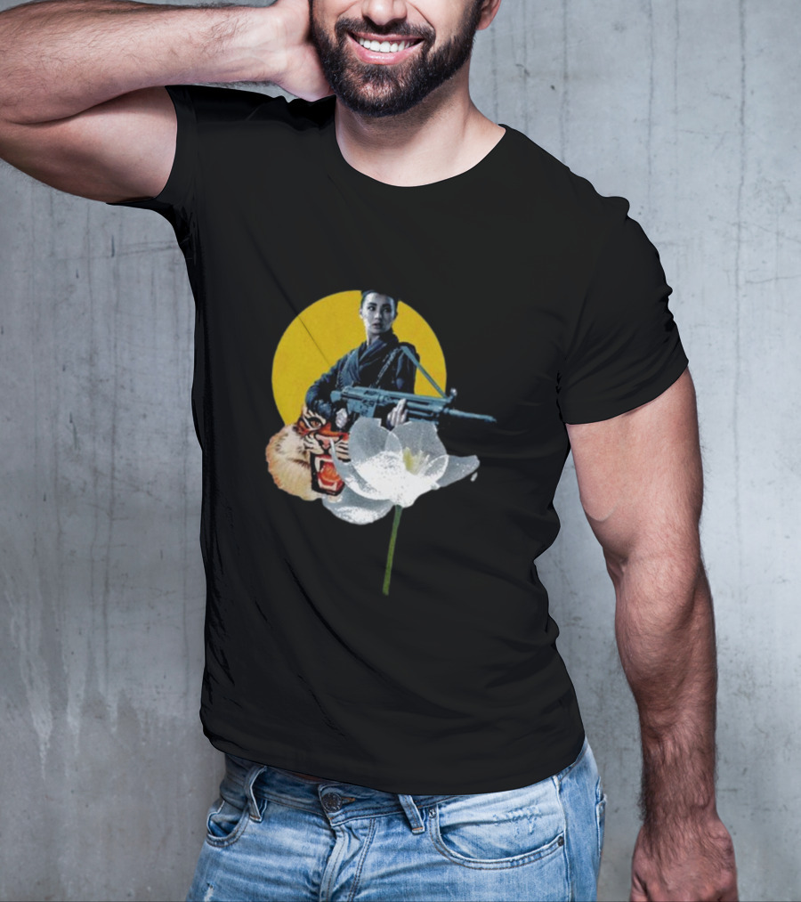 Osd 277 The Arms Of A Warrior With Tiger Flower Emblem T-Shirt