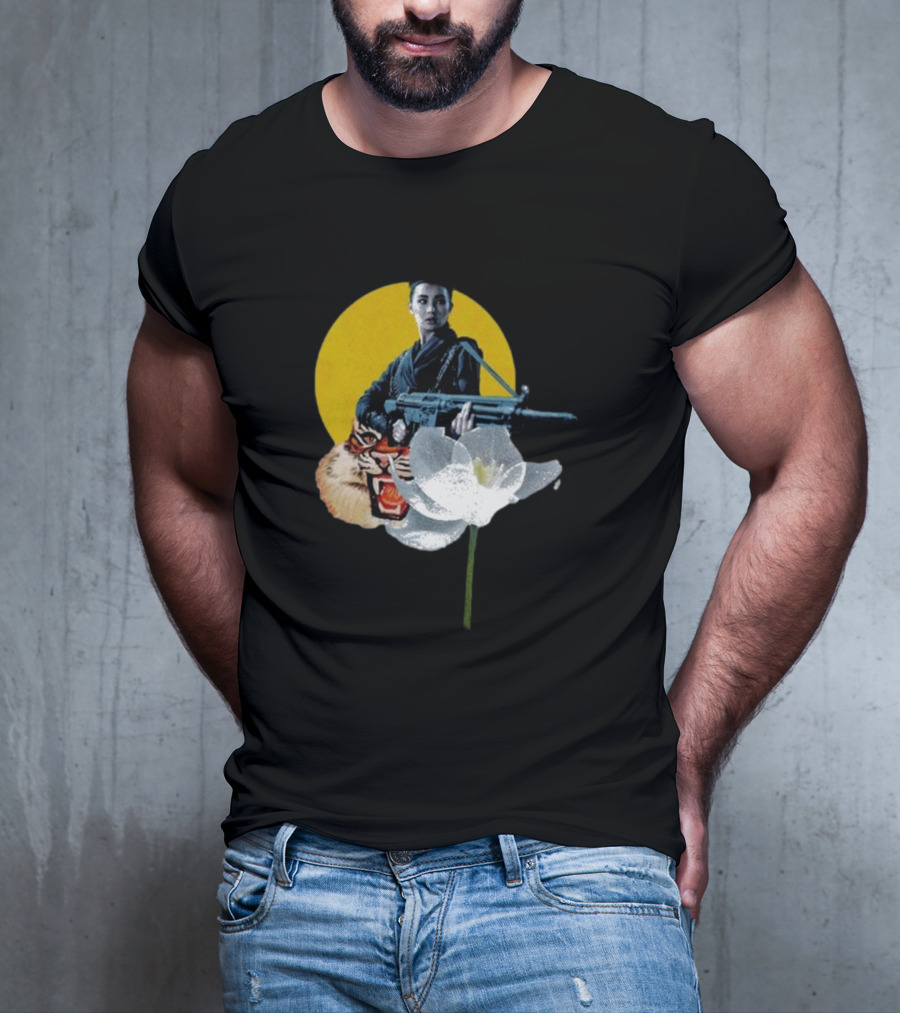 Osd 277 The Arms Of A Warrior With Tiger Flower Emblem T-Shirt