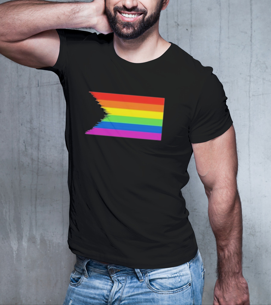 Pride Restored Flag Distorted Rainbow Bands T-Shirt