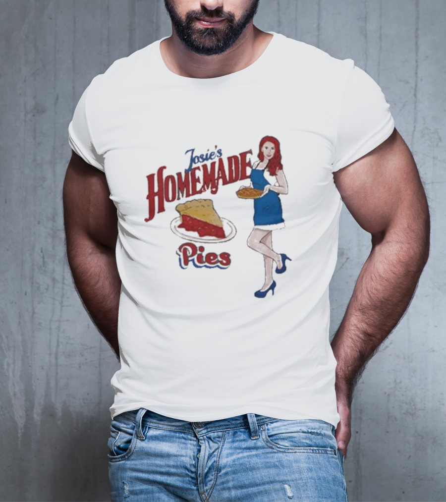 Josie’s Homemade Pies Woman With Cherry Pie And Blue Dress T-Shirt