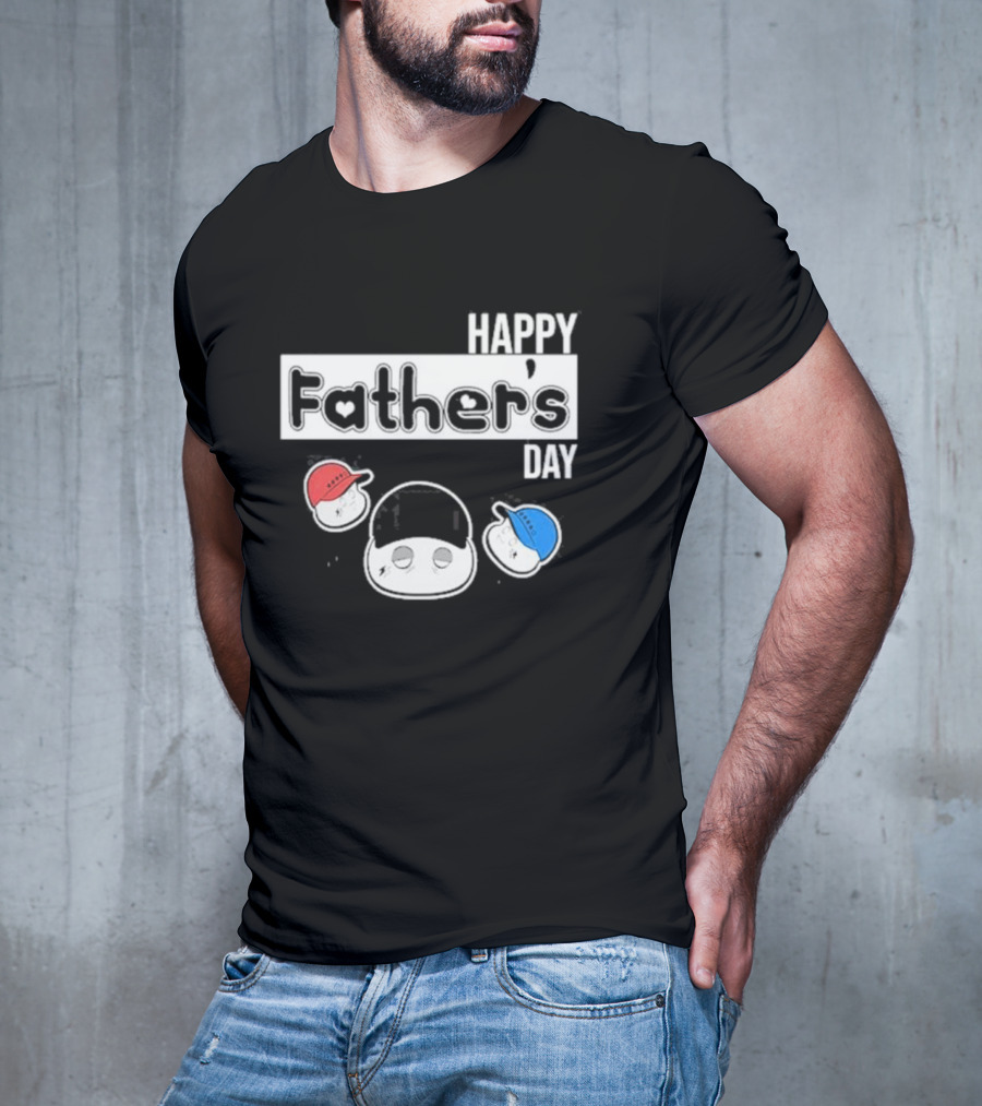 Metokur Happy Father’s Day With Cartoon Faces And Hats T-Shirt