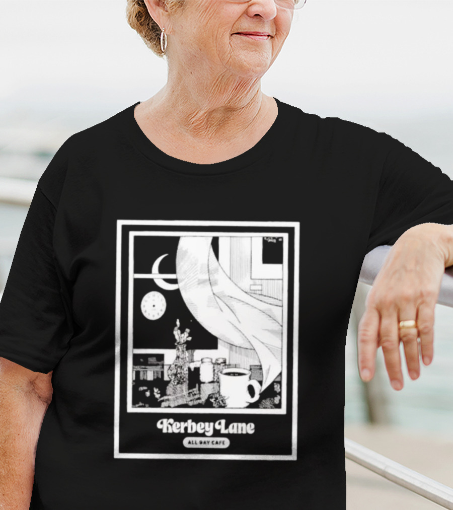 Kerbey Lane All Day Cafe Night Window Scene T-Shirt