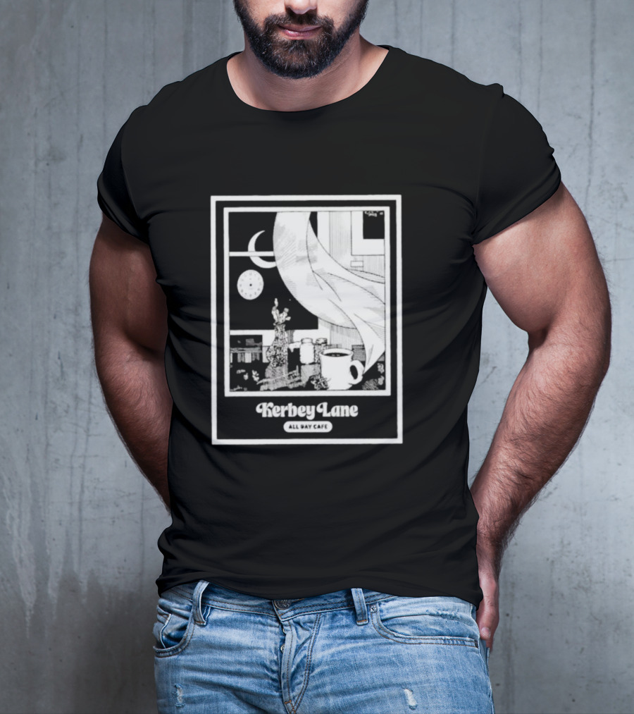 Kerbey Lane All Day Cafe Night Window Scene T-Shirt