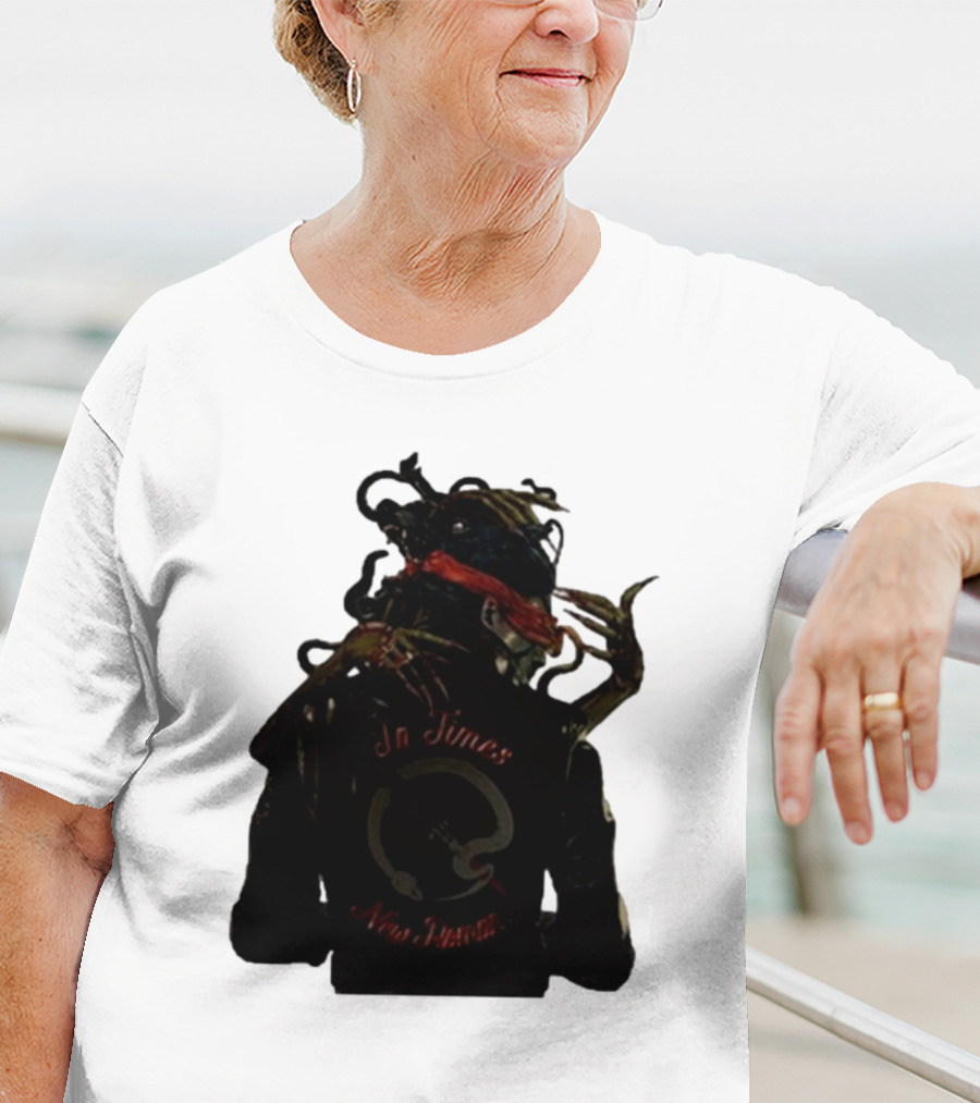 QOTSA In Times New Roman Blindfolded Figure With Entangled Hands T-Shirt