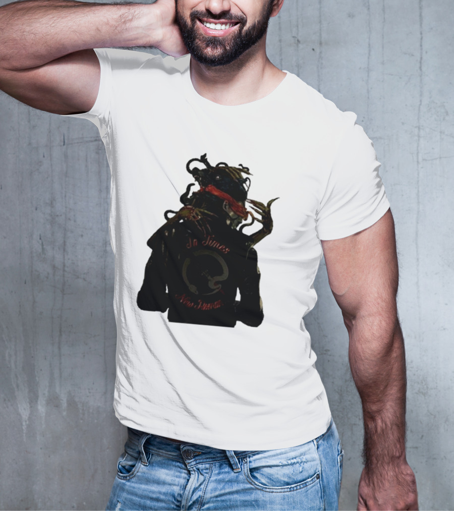 QOTSA In Times New Roman Blindfolded Figure With Entangled Hands T-Shirt