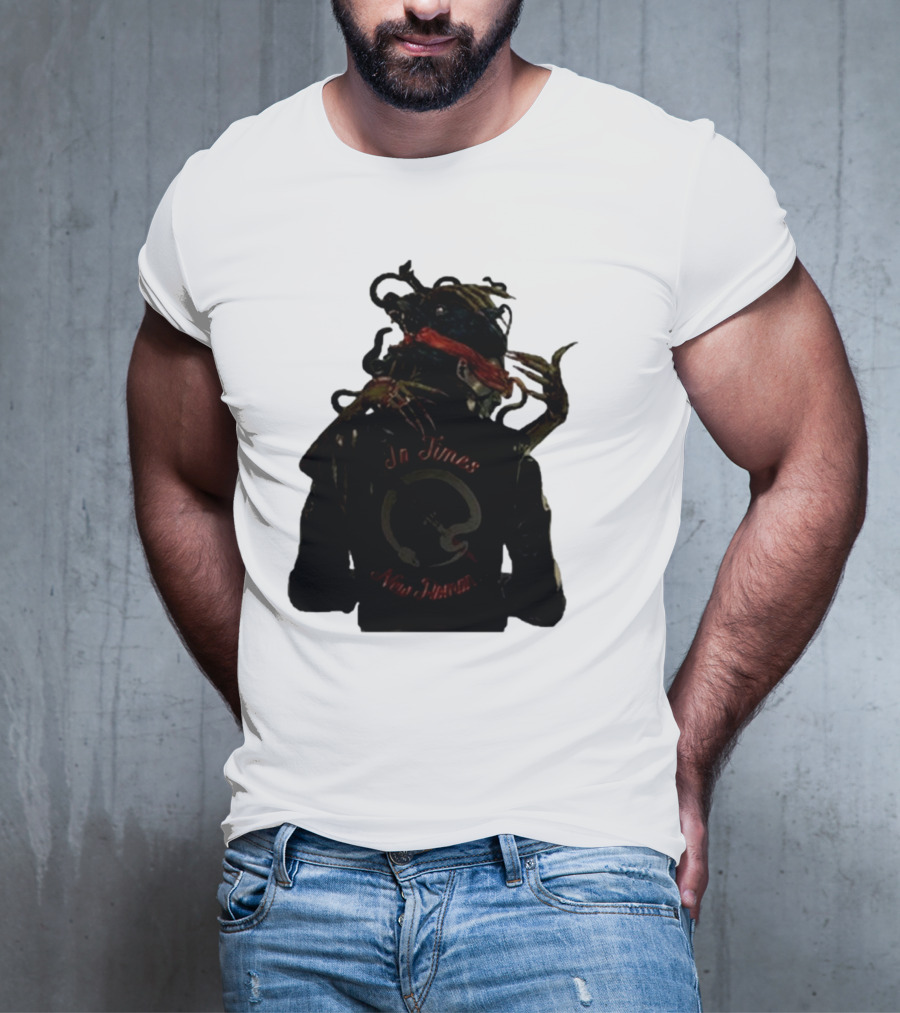 QOTSA In Times New Roman Blindfolded Figure With Entangled Hands T-Shirt
