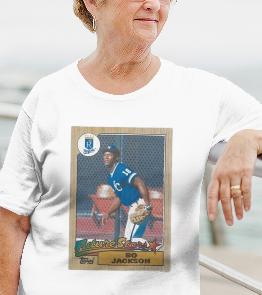 1987 Topps Royals Future Stars Bo Jackson Baseball Card T-Shirt