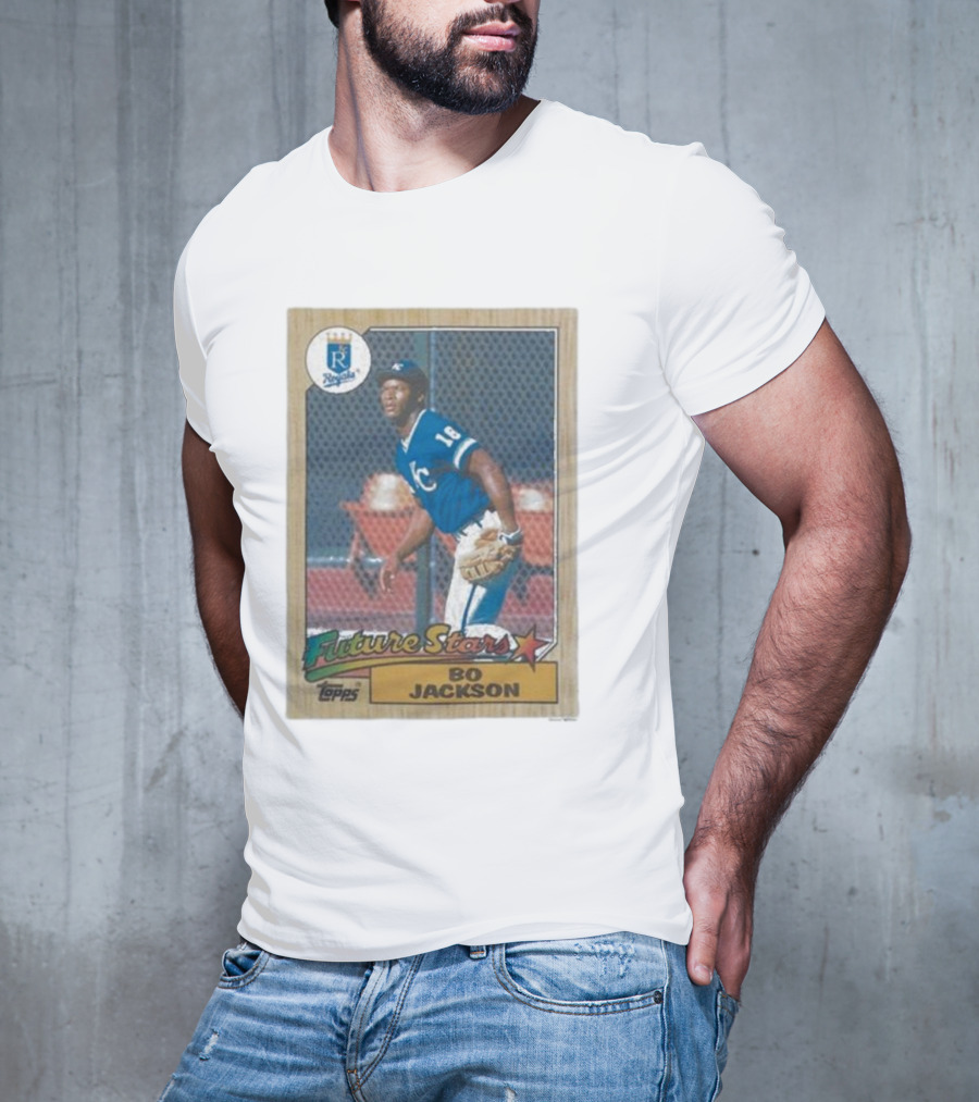 1987 Topps Royals Future Stars Bo Jackson Baseball Card T-Shirt