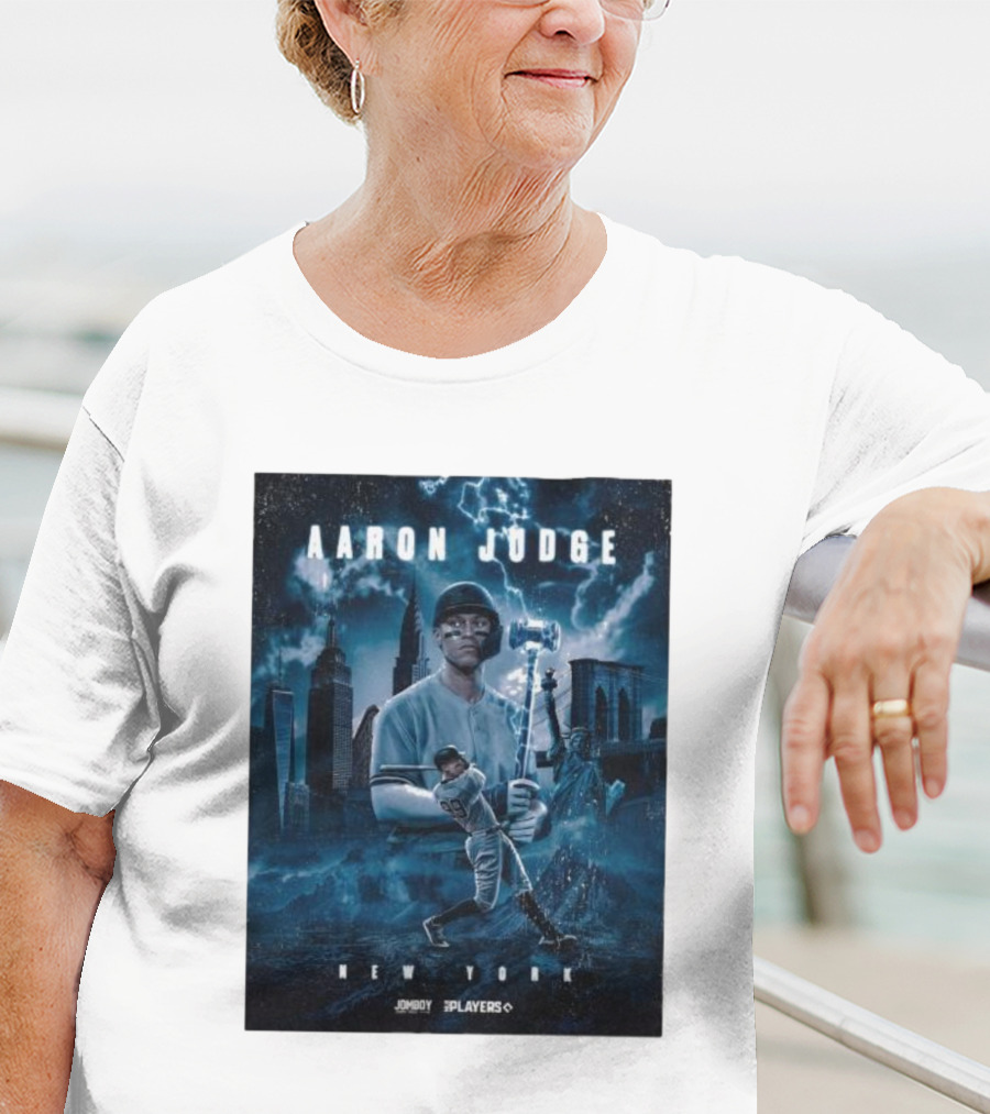 Aaron Judge New York Cityscape Thunderstorm Baseball Power Display T-Shirt
