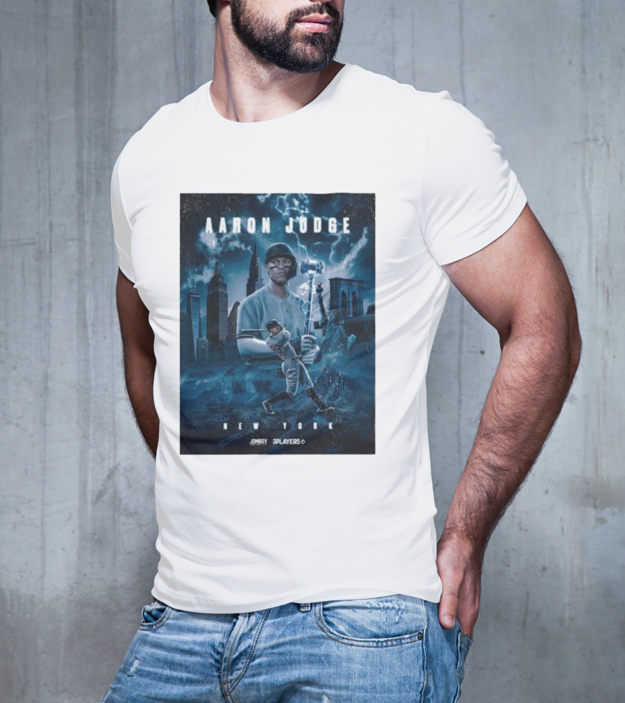 Aaron Judge New York Cityscape Thunderstorm Baseball Power Display T-Shirt