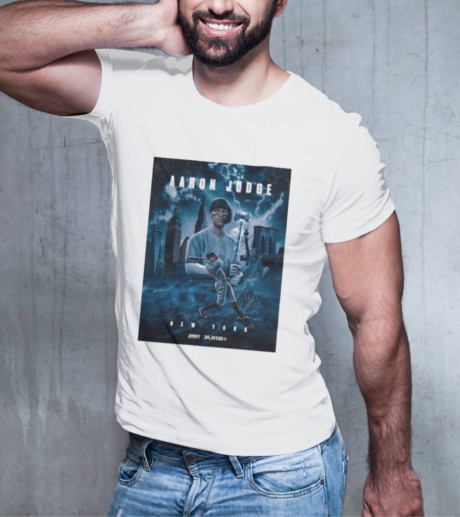 Aaron Judge New York Cityscape Thunderstorm Baseball Power Display T-Shirt