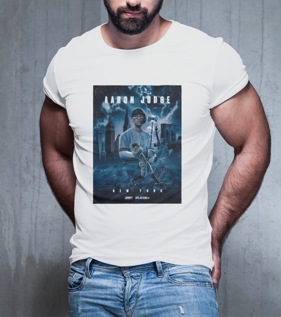 Aaron Judge New York Cityscape Thunderstorm Baseball Power Display T-Shirt