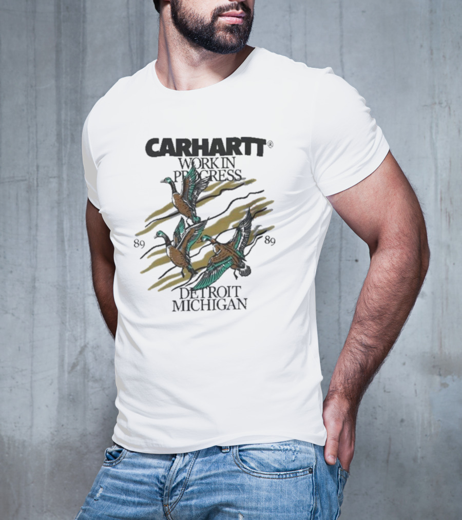 Carhartt Work In Progress Detroit Michigan 89 Ducks T-Shirt