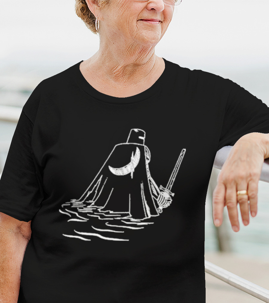 Kang Krule Moonlit Warrior Cape And Sword T-Shirt