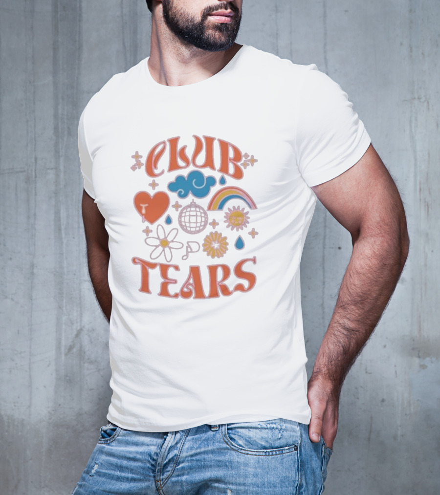 Little Mix Club Tears Rainbow Disco Heart Flowers T-Shirt