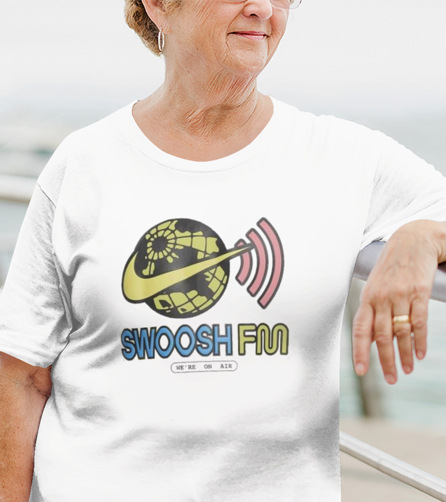 Niike Sportswear Max90 Swoosh FM We're On Air Global Broadcast Signal T-Shirt