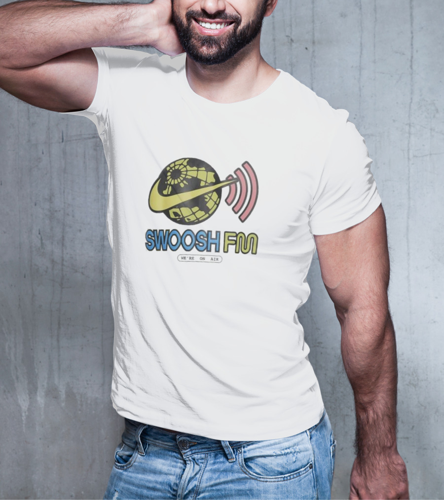Niike Sportswear Max90 Swoosh FM We're On Air Global Broadcast Signal T-Shirt