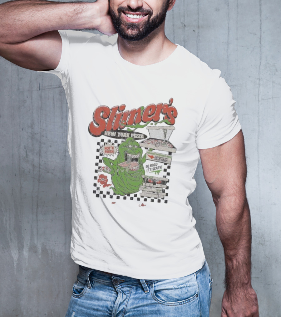 Slimer's New York Pizza Hot Fresh Delivery So Good It's Scary T-Shirt