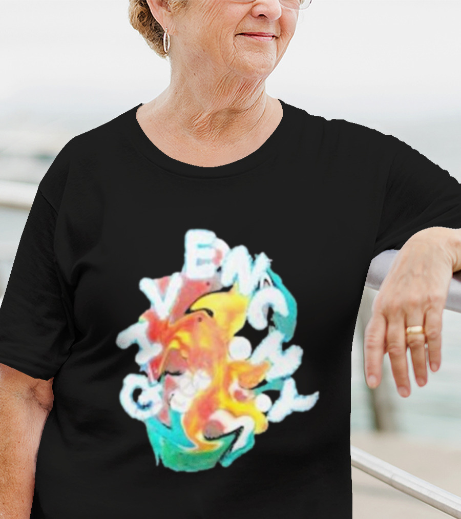 Louis Tomlinson Givenchy Psychedelic Oversized Top Colorful Swirl Text T-Shirt