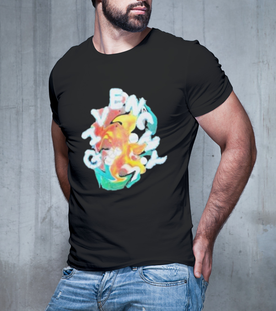 Louis Tomlinson Givenchy Psychedelic Oversized Top Colorful Swirl Text T-Shirt