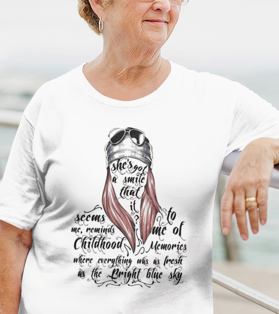 She's Got A Smile That It Seems To Me Of Childhood Memories Bright Blue Sky T-Shirt
