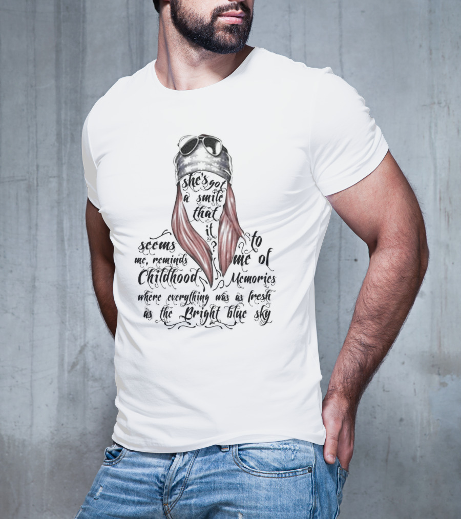 She's Got A Smile That It Seems To Me Of Childhood Memories Bright Blue Sky T-Shirt