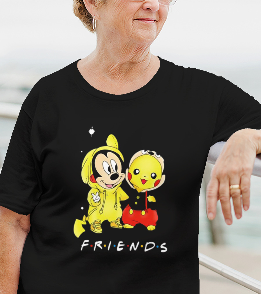 Baby Mickey Mouse And Pikachu Friends Christmas T-Shirt