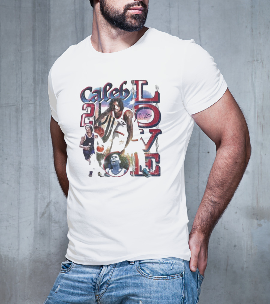 Caleb Love 2 Basketball Signature Jersey Dunk Champion Image T-Shirt