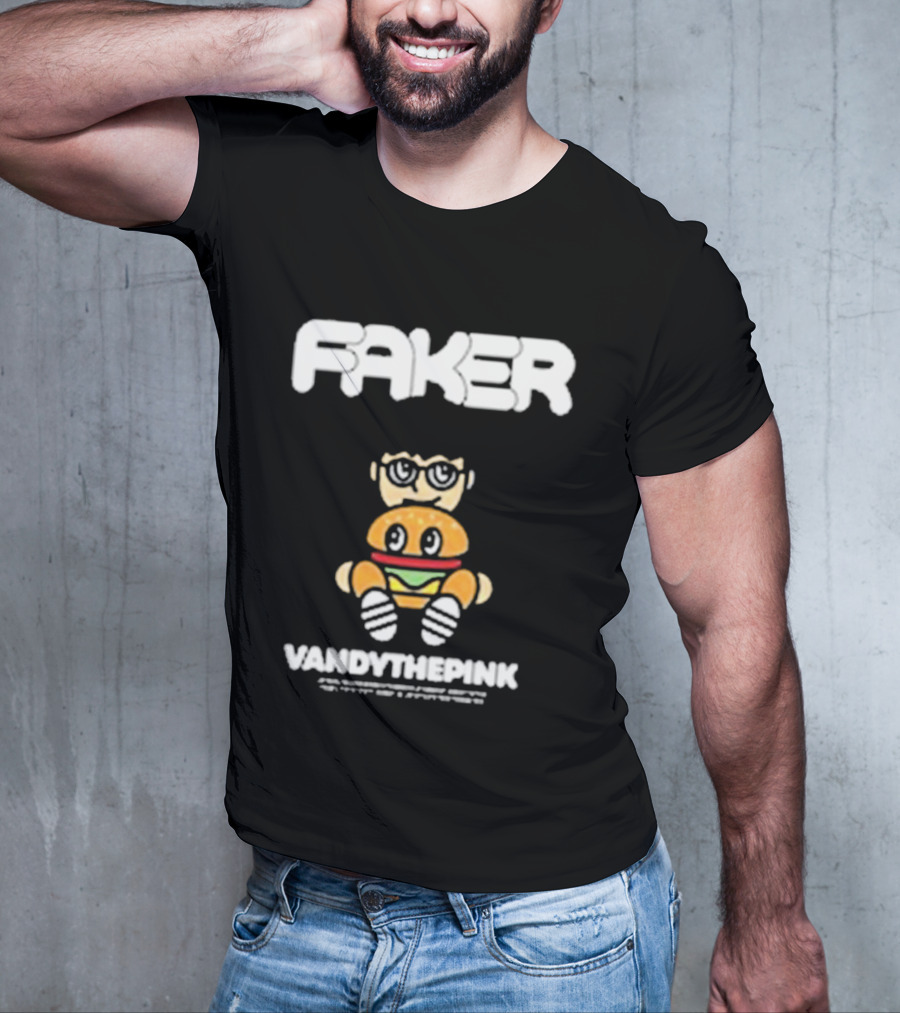 Faker Vandythepink Burger Character With Glasses T-Shirt