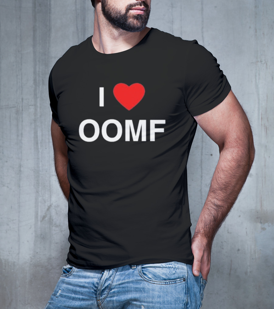 I Heart Oomf Bold Block Letters Red Heart T-Shirt