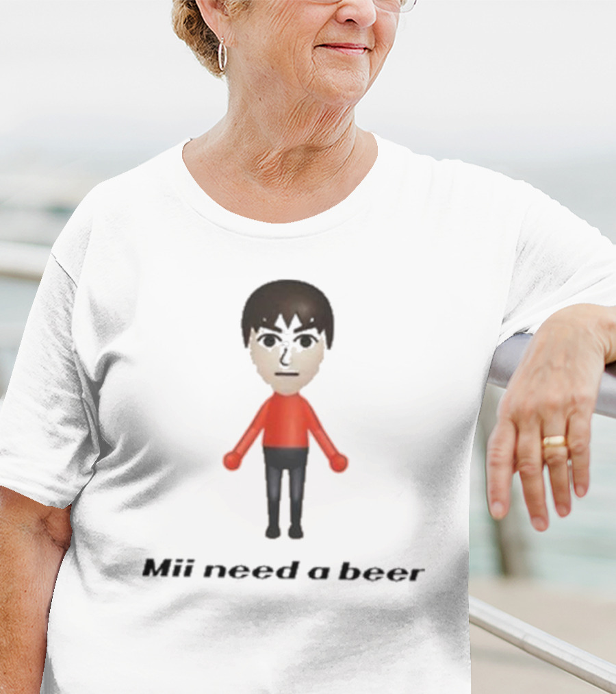 Mii Need A Beer KISS Mii Parody With Red T-Shirt