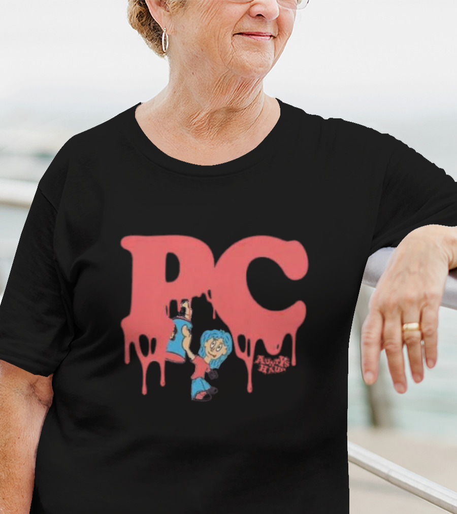 PC Auntys Haus Dripping Graffiti Cartoon Character T-Shirt